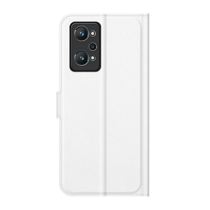 Litchi PU kožené peněženkové pouzdro na mobil Realme GT Neo 2 - bílé