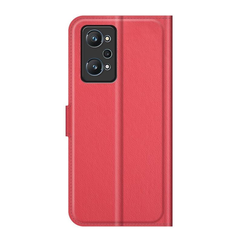 Litchi PU kožené peněženkové pouzdro na mobil Realme GT Neo 2 - červené