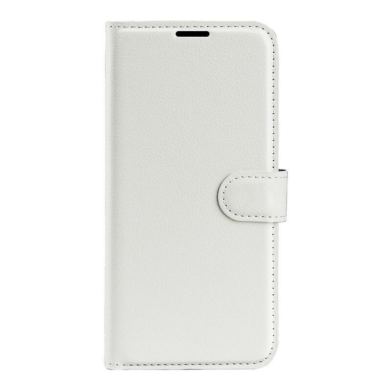 Litchi PU kožené peněženkové pouzdro na mobil Samsung Galaxy A03 - bílé