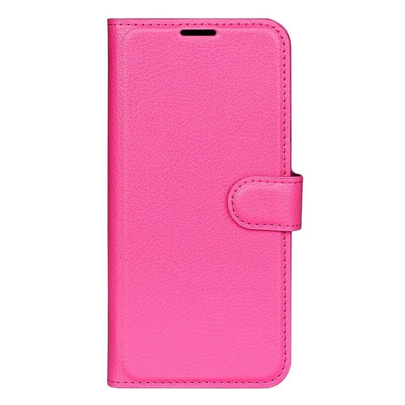 Litchi PU kožené peněženkové pouzdro na mobil Samsung Galaxy A03 - rose