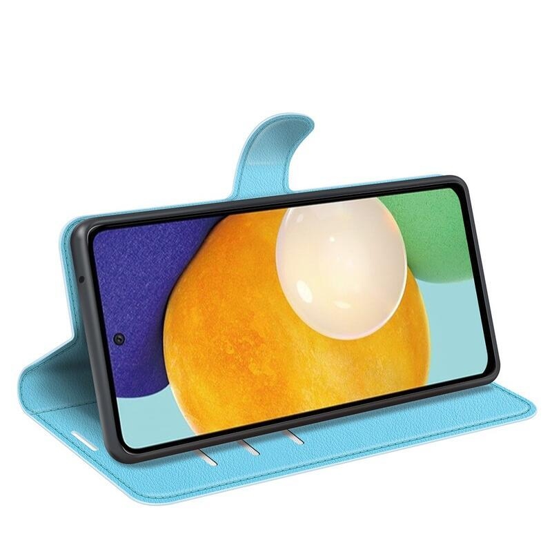 Litchi PU kožené peněženkové pouzdro na mobil Samsung Galaxy A13 4G - modré