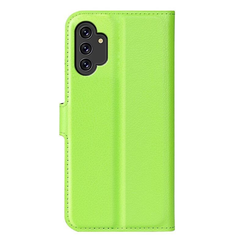 Litchi PU kožené peněženkové pouzdro na mobil Samsung Galaxy A13 4G - zelené
