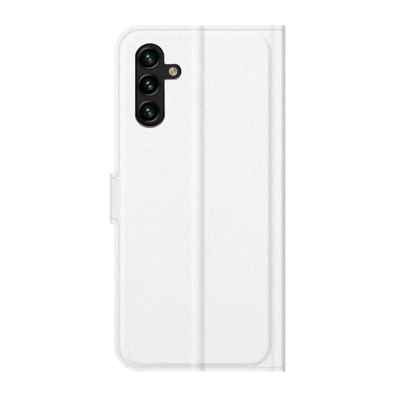 Litchi PU kožené peněženkové pouzdro na mobil Samsung Galaxy A13 5G/Galaxy A04s (164.7 x 76.7 x 9.1 mm) - bílé
