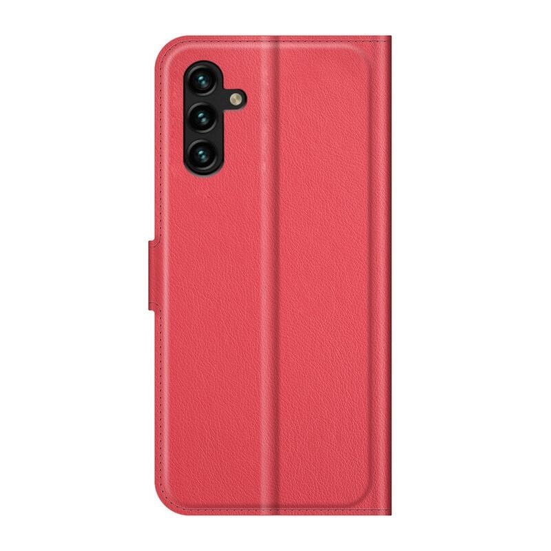 Litchi PU kožené peněženkové pouzdro na mobil Samsung Galaxy A13 5G/Galaxy A04s (164.7 x 76.7 x 9.1 mm) - červené