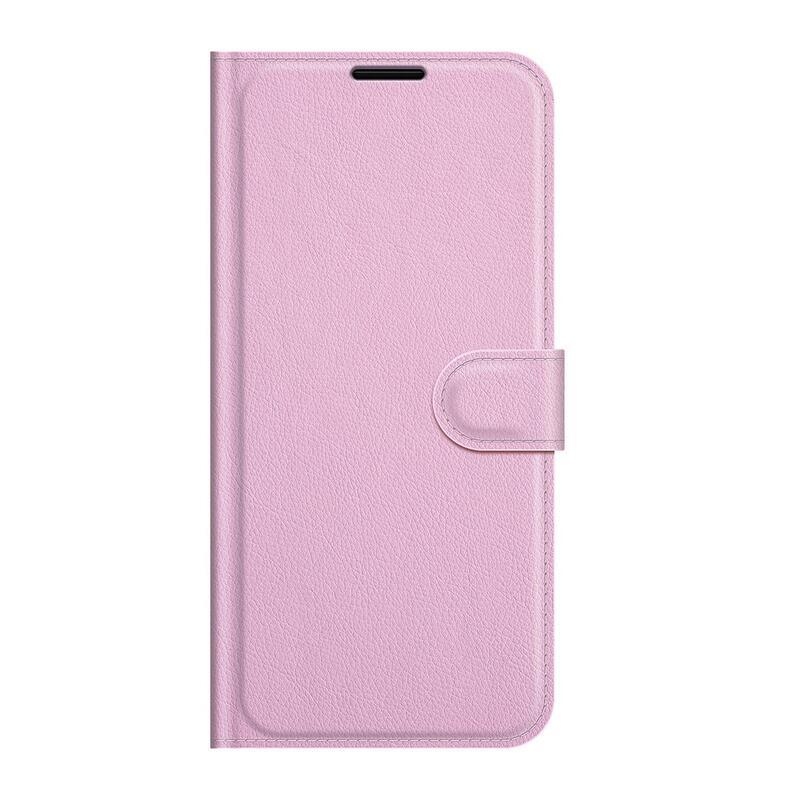 Litchi PU kožené peněženkové pouzdro na mobil Samsung Galaxy A13 5G/Galaxy A04s (164.7 x 76.7 x 9.1 mm) - růžové