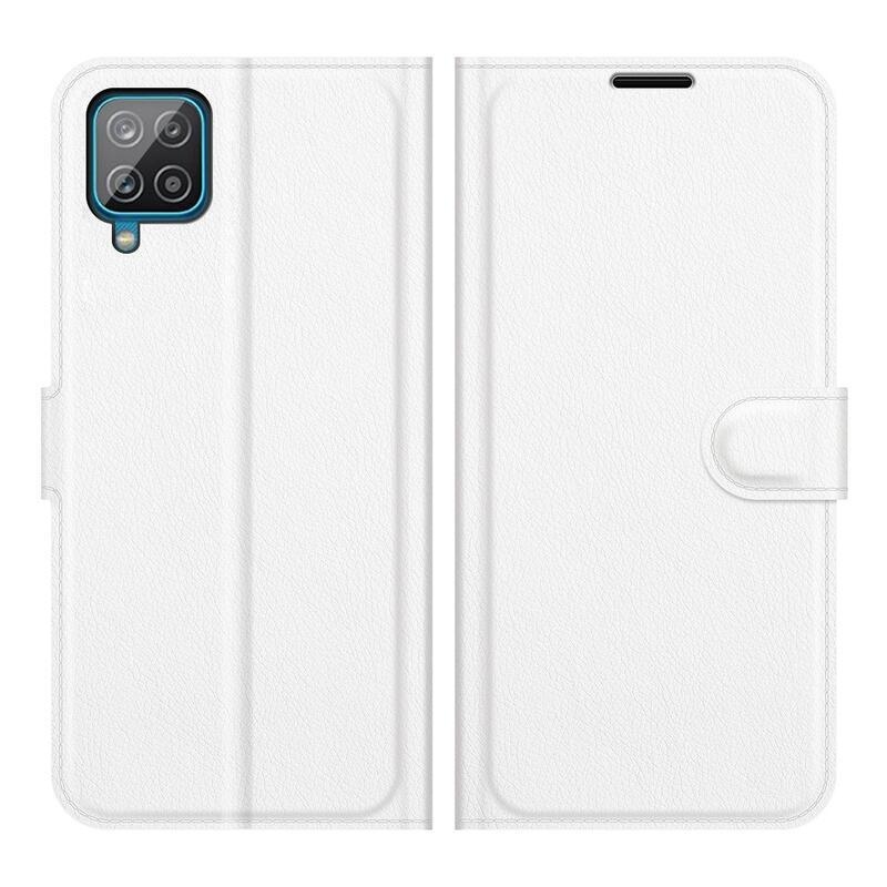 Litchi PU kožené peněženkové pouzdro na mobil Samsung Galaxy A22 4G/M22 - bílé