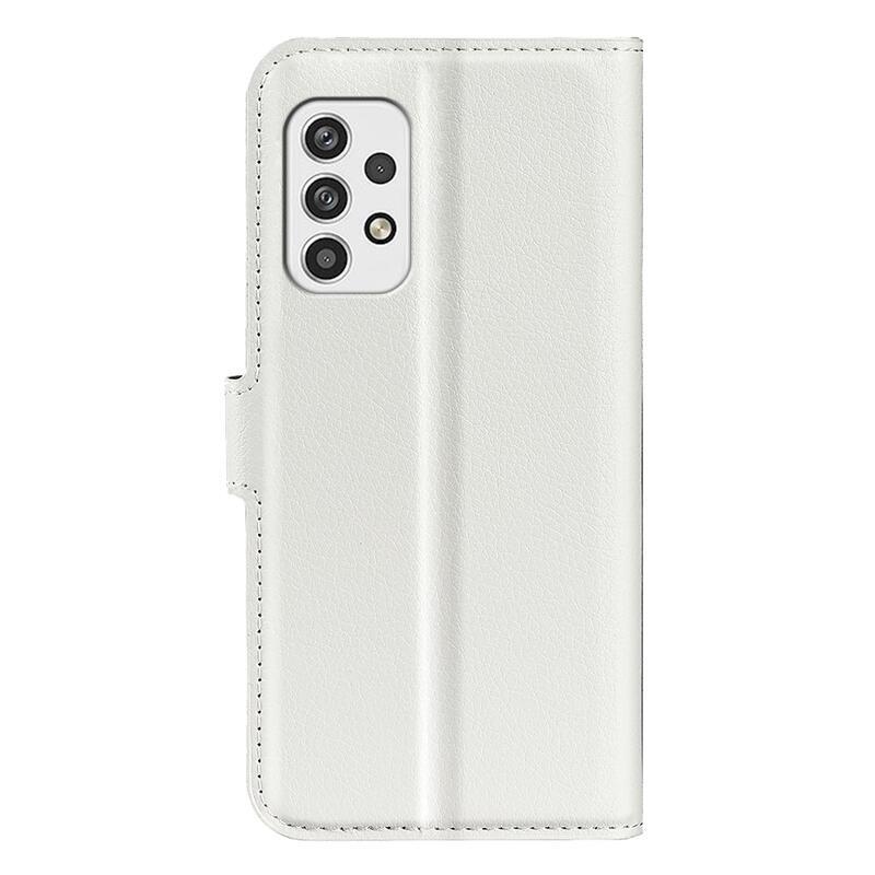 Litchi PU kožené peněženkové pouzdro na mobil Samsung Galaxy A23 4G/5G - bílé