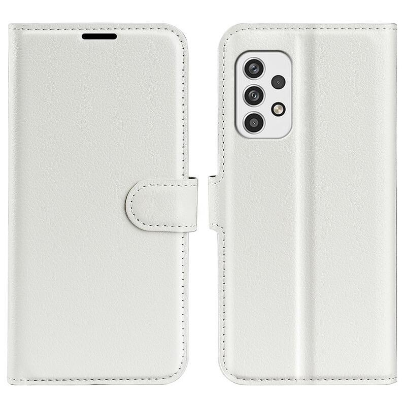 Litchi PU kožené peněženkové pouzdro na mobil Samsung Galaxy A23 4G/5G - bílé