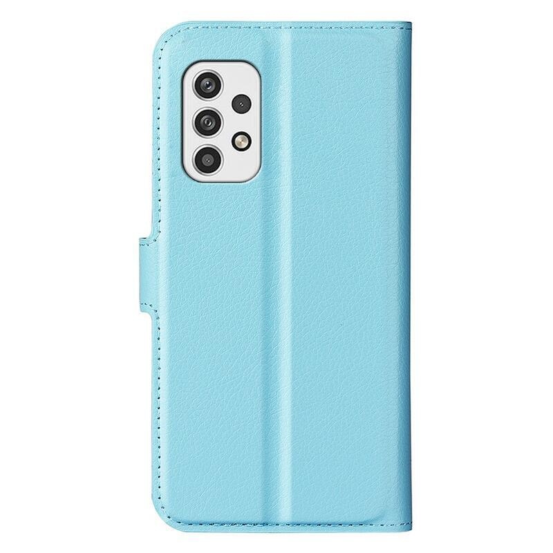 Litchi PU kožené peněženkové pouzdro na mobil Samsung Galaxy A23 4G/5G - modré