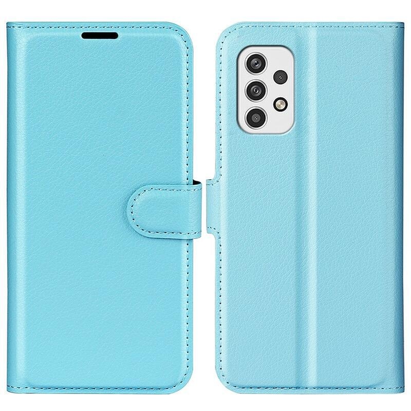 Litchi PU kožené peněženkové pouzdro na mobil Samsung Galaxy A23 4G/5G - modré