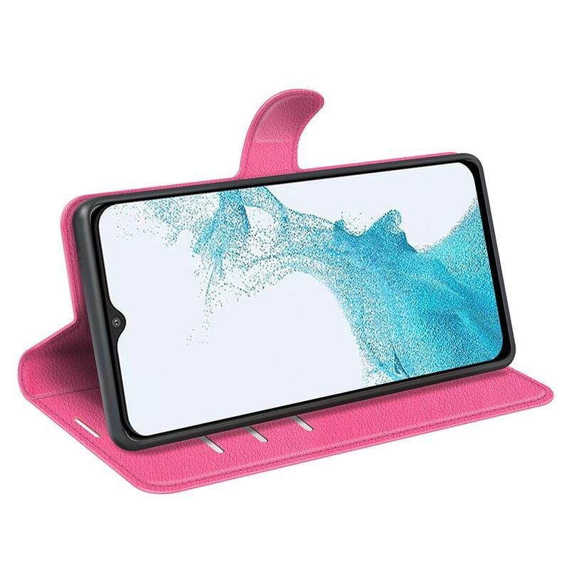 Litchi PU kožené peněženkové pouzdro na mobil Samsung Galaxy A23 4G/5G - rose