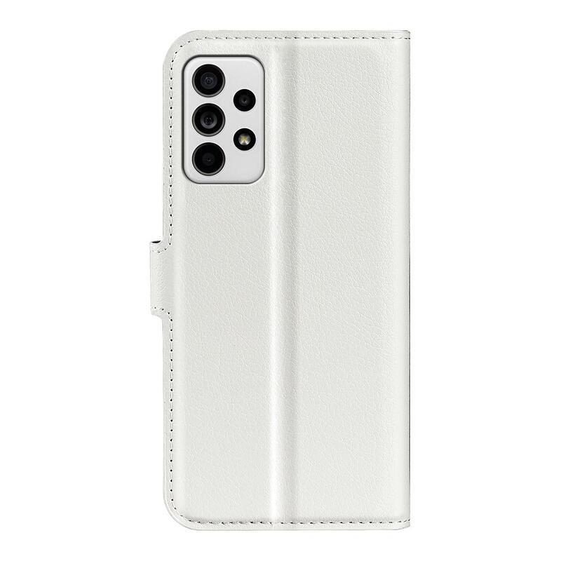 Litchi PU kožené peněženkové pouzdro na mobil Samsung Galaxy A33 5G - bílé