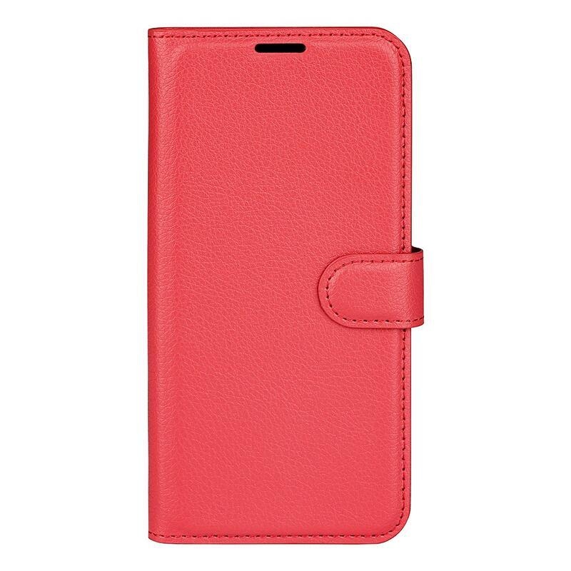 Litchi PU kožené peněženkové pouzdro na mobil Samsung Galaxy A33 5G - červené