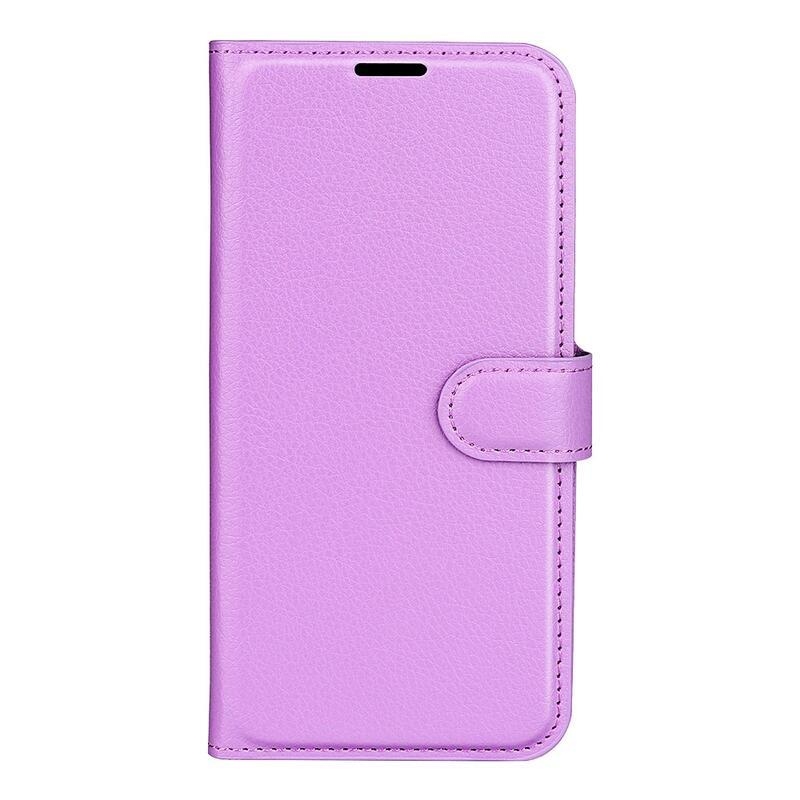 Litchi PU kožené peněženkové pouzdro na mobil Samsung Galaxy A33 5G - fialové