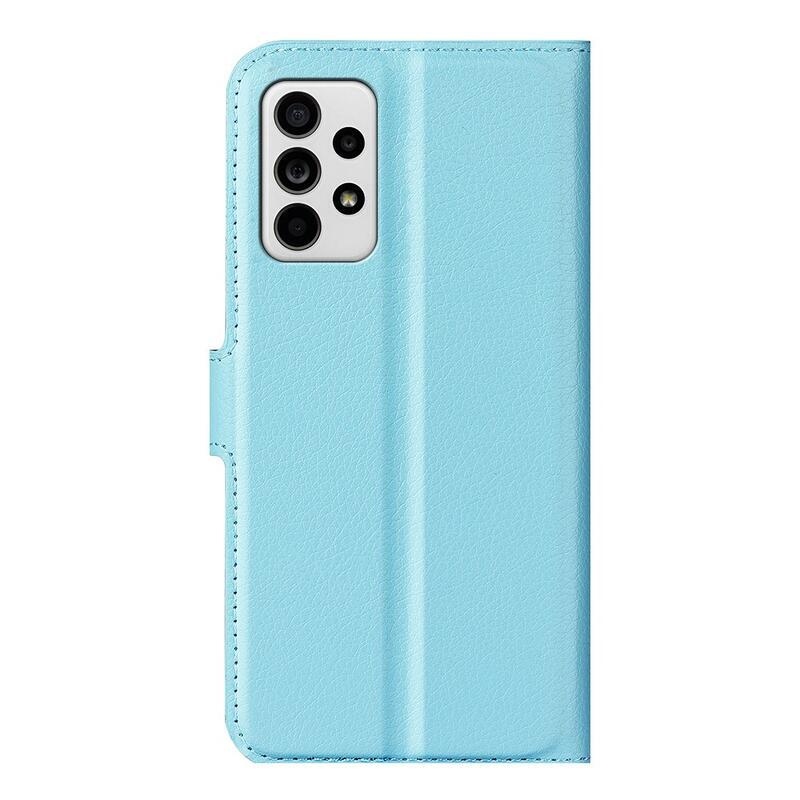 Litchi PU kožené peněženkové pouzdro na mobil Samsung Galaxy A33 5G - modré