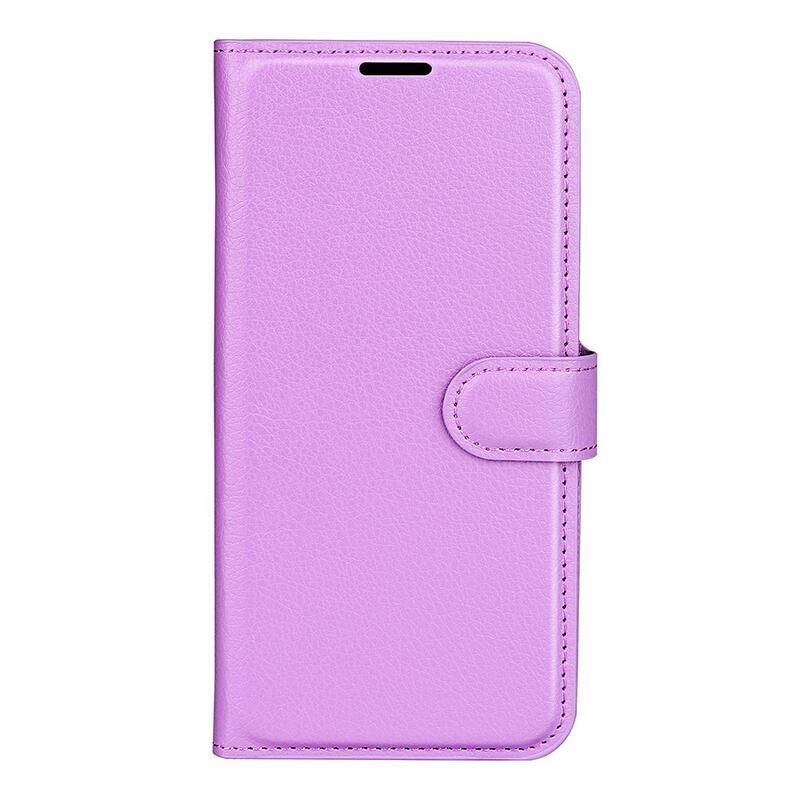 Litchi PU kožené peněženkové pouzdro na mobil Samsung Galaxy A53 5G - fialové