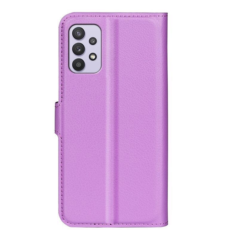 Litchi PU kožené peněženkové pouzdro na mobil Samsung Galaxy A53 5G - fialové