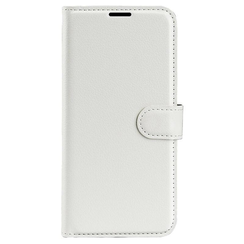 Litchi PU kožené peněženkové pouzdro na mobil Samsung Galaxy M13 4G - bílé