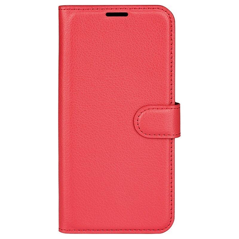 Litchi PU kožené peněženkové pouzdro na mobil Samsung Galaxy M13 4G - červené