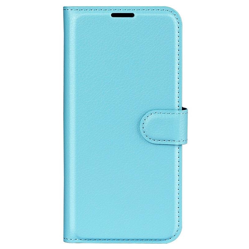 Litchi PU kožené peněženkové pouzdro na mobil Samsung Galaxy M13 4G - modré