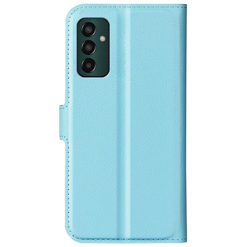 Litchi PU kožené peněženkové pouzdro na mobil Samsung Galaxy M13 4G - modré