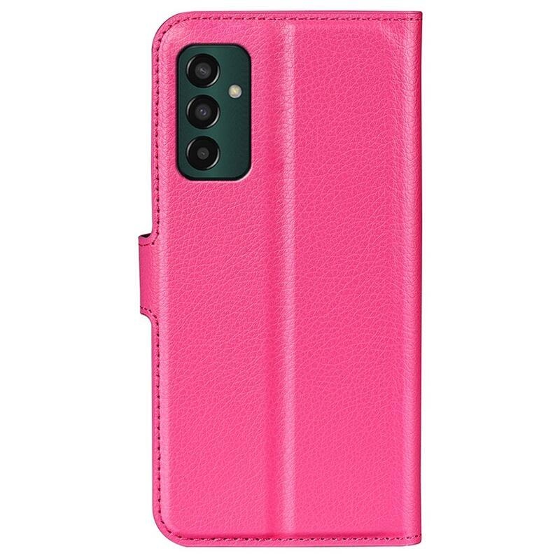 Litchi PU kožené peněženkové pouzdro na mobil Samsung Galaxy M13 4G - rose