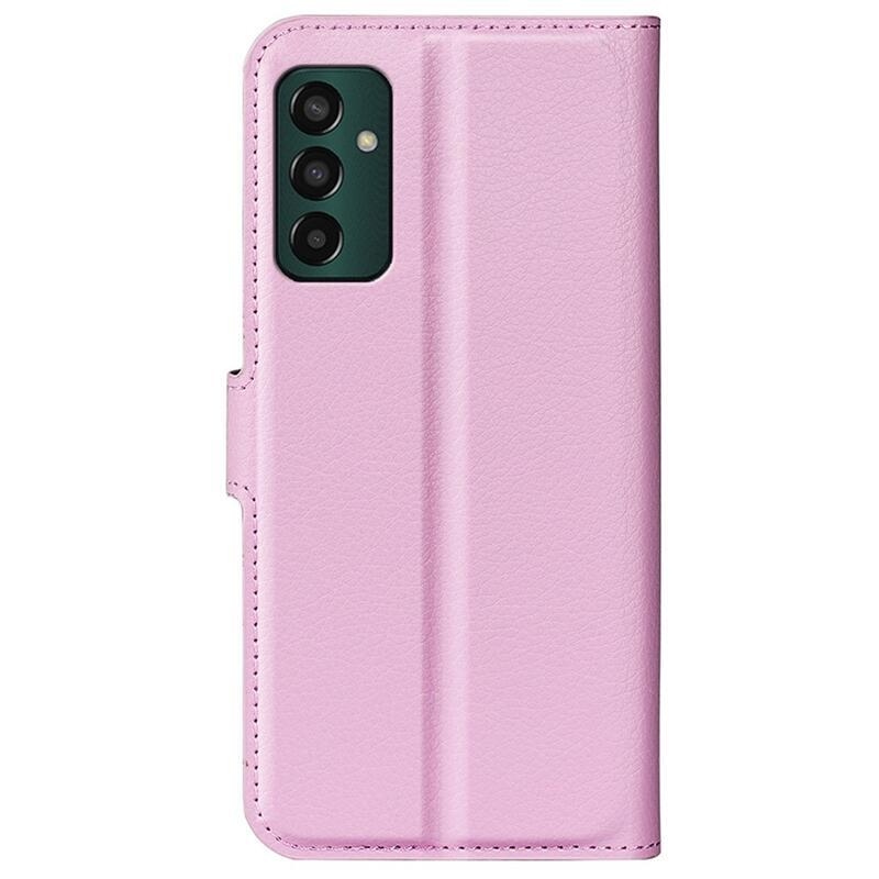 Litchi PU kožené peněženkové pouzdro na mobil Samsung Galaxy M13 4G - růžové