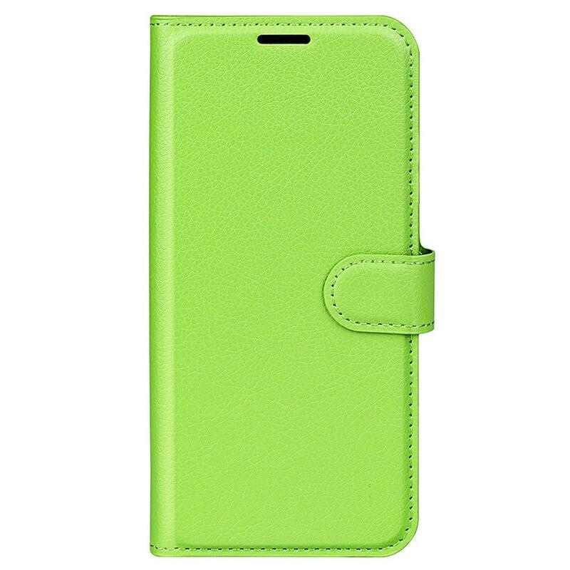 Litchi PU kožené peněženkové pouzdro na mobil Samsung Galaxy M13 4G - zelené