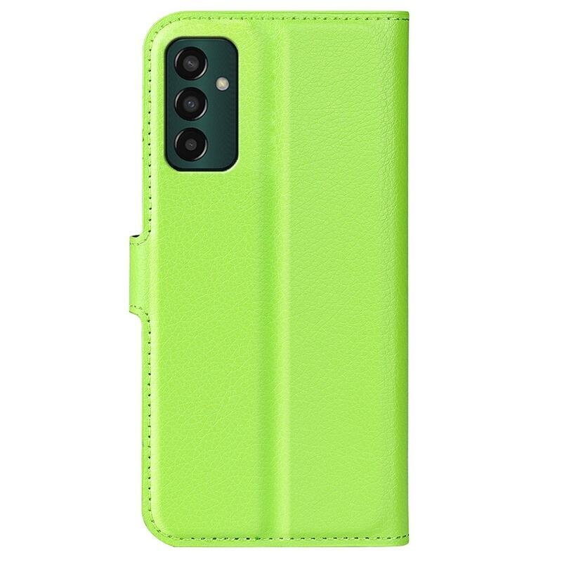 Litchi PU kožené peněženkové pouzdro na mobil Samsung Galaxy M13 4G - zelené