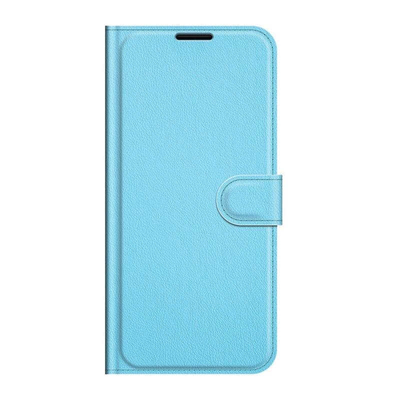 Litchi PU kožené peněženkové pouzdro na mobil Samsung Galaxy S22 5G - modré