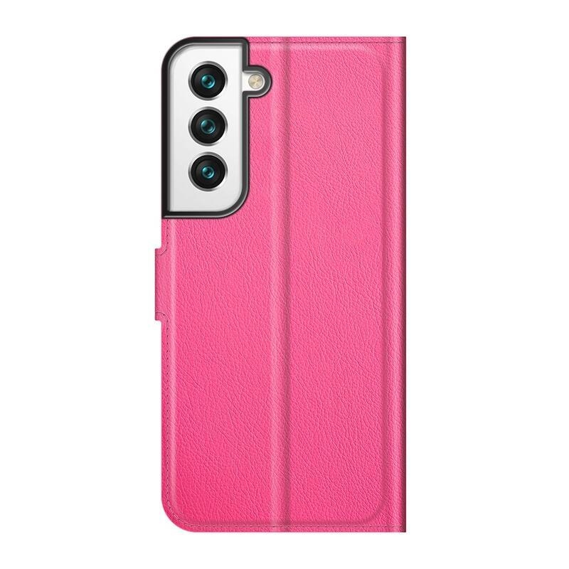 Litchi PU kožené peněženkové pouzdro na mobil Samsung Galaxy S22 5G - rose