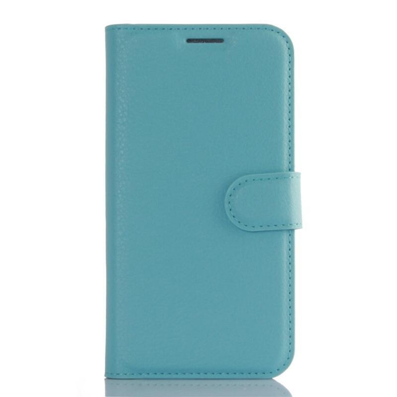 Litchi PU kožené peněženkové pouzdro na mobil Samsung Galaxy S7 - modré