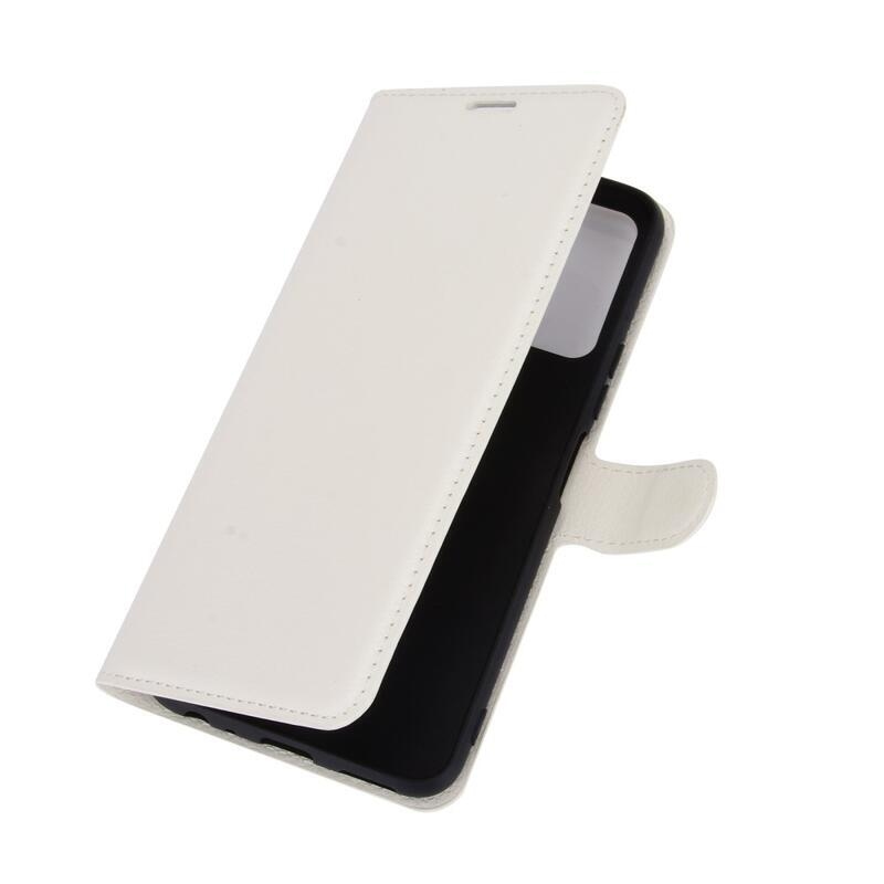 Litchi PU kožené peněženkové pouzdro na mobil Vivo Y20s/Y11s - bílé