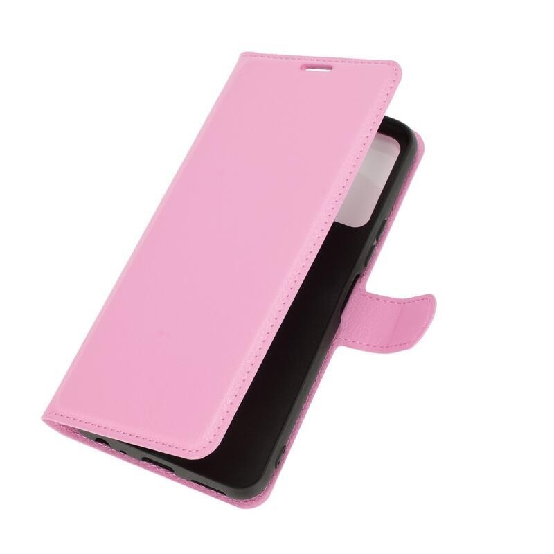 Litchi PU kožené peněženkové pouzdro na mobil Vivo Y20s/Y11s - růžové