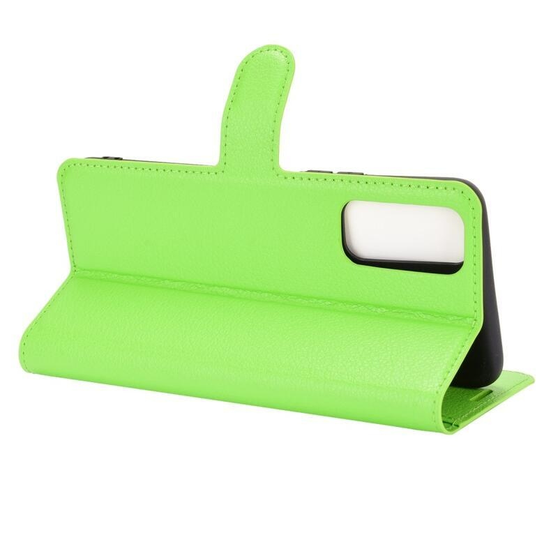 Litchi PU kožené peněženkové pouzdro na mobil Vivo Y20s/Y11s - zelené