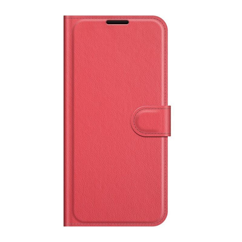 Litchi PU kožené peněženkové pouzdro na mobil Vivo Y72 5G/Y52 5G - červené
