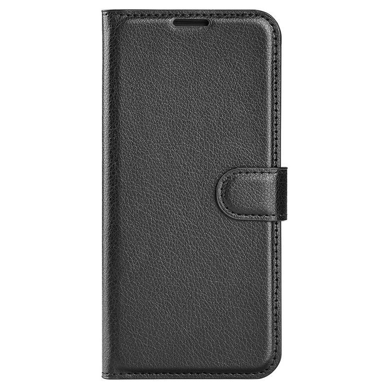 Litchi PU kožené peněženkové pouzdro na mobil Xiaomi 12 Lite - černé
