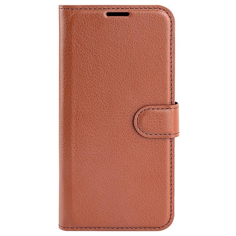Litchi PU kožené peněženkové pouzdro na mobil Xiaomi 12 Lite - hnědé