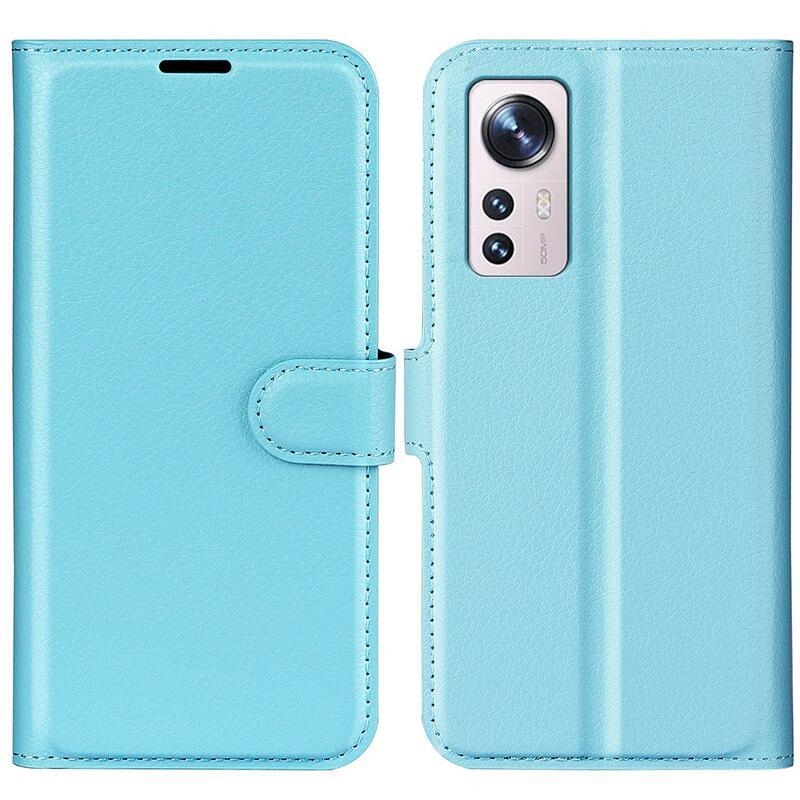 Litchi PU kožené peněženkové pouzdro na mobil Xiaomi 12 Lite - modré