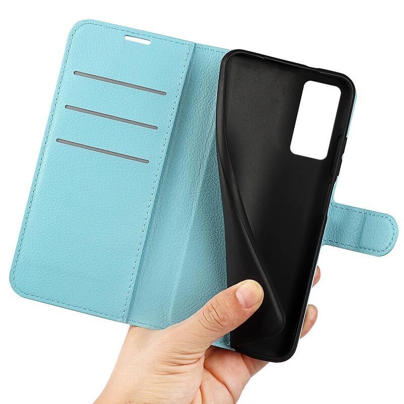 Litchi PU kožené peněženkové pouzdro na mobil Xiaomi 12 Lite - modré