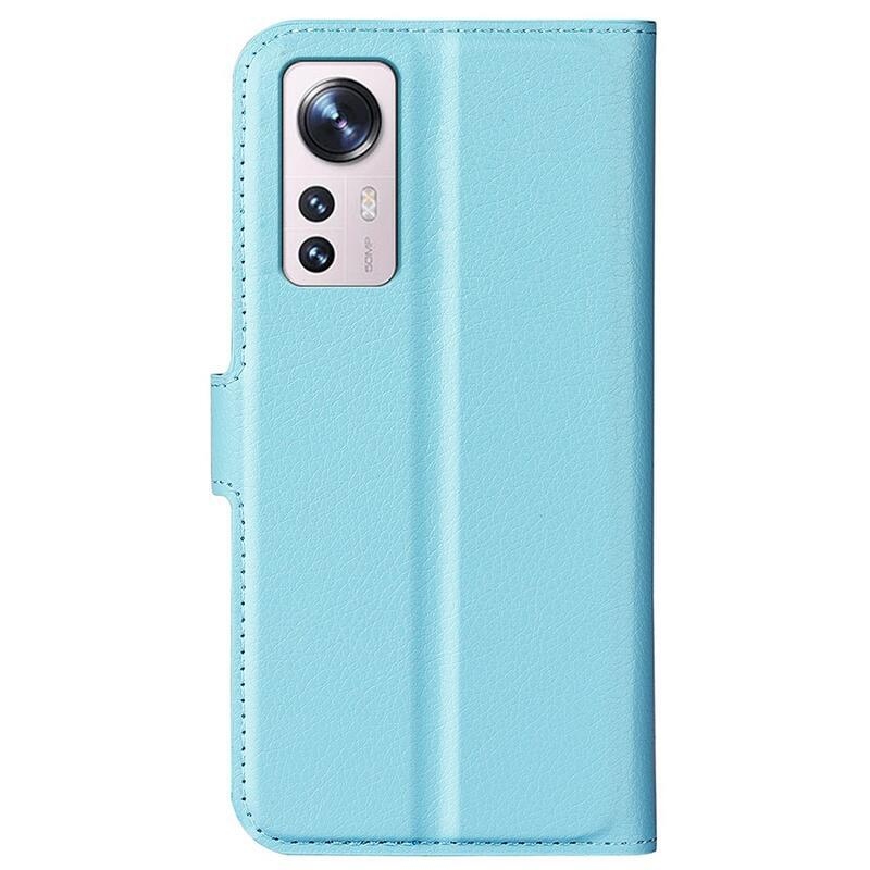 Litchi PU kožené peněženkové pouzdro na mobil Xiaomi 12 Lite - modré