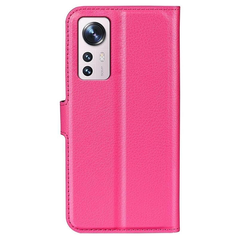 Litchi PU kožené peněženkové pouzdro na mobil Xiaomi 12 Lite - rose