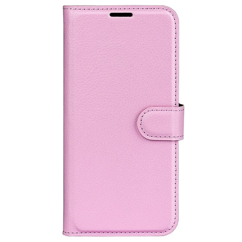 Litchi PU kožené peněženkové pouzdro na mobil Xiaomi 12 Lite - růžové