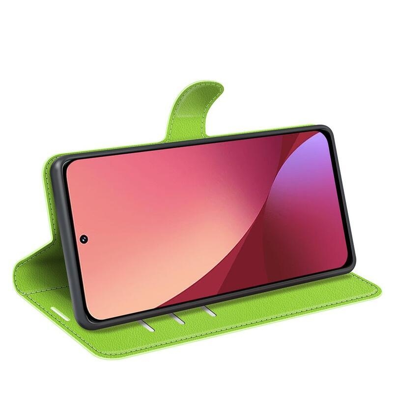 Litchi PU kožené peněženkové pouzdro na mobil Xiaomi 12 Lite - zelené