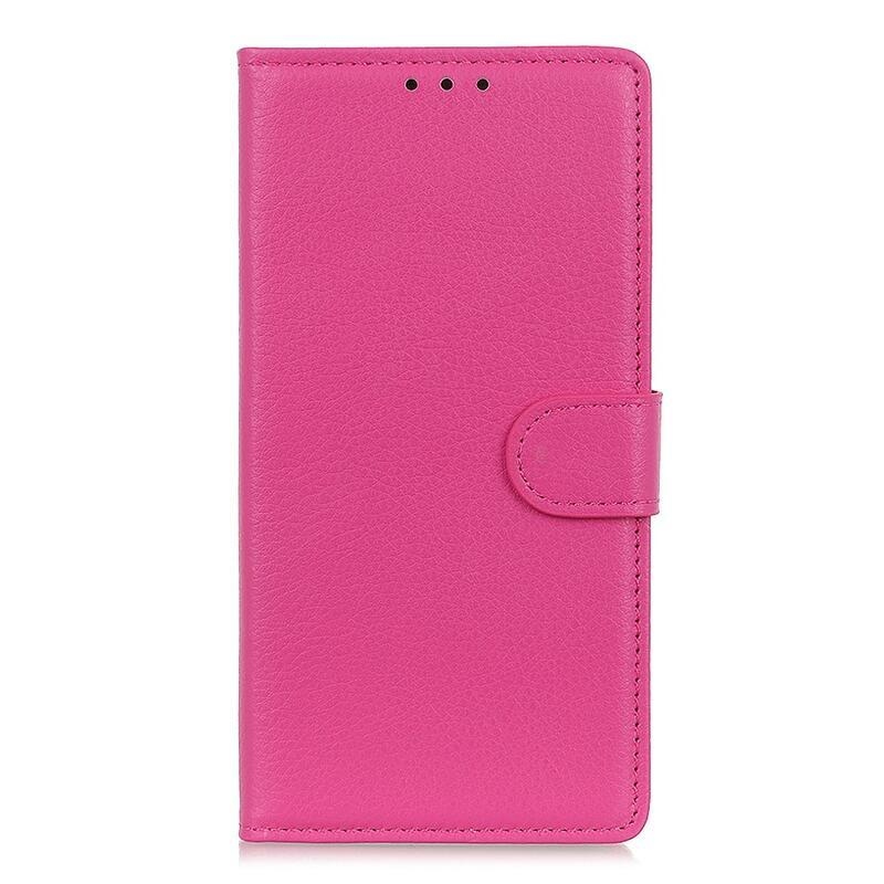 Litchi PU kožené peněženkové pouzdro na mobil Xiaomi 12 Pro - rose