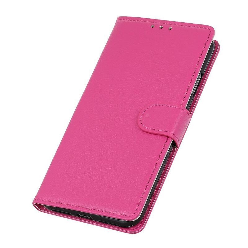 Litchi PU kožené peněženkové pouzdro na mobil Xiaomi 12T/12T Pro - rose