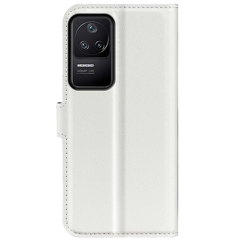 Litchi PU kožené peněženkové pouzdro na mobil Xiaomi Poco F4 5G - bílé