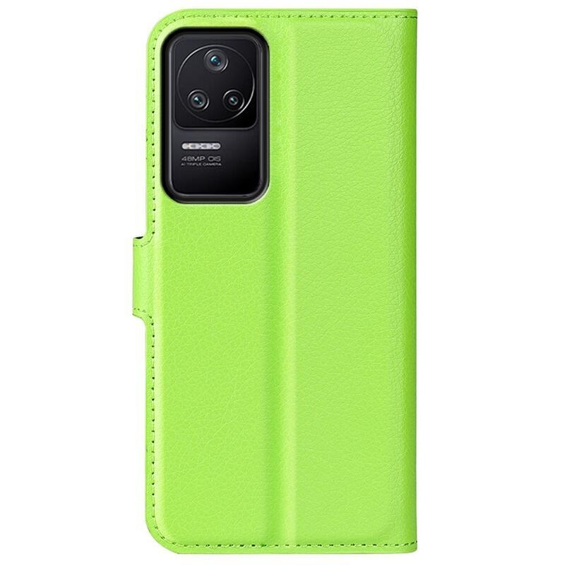 Litchi PU kožené peněženkové pouzdro na mobil Xiaomi Poco F4 5G - zelené