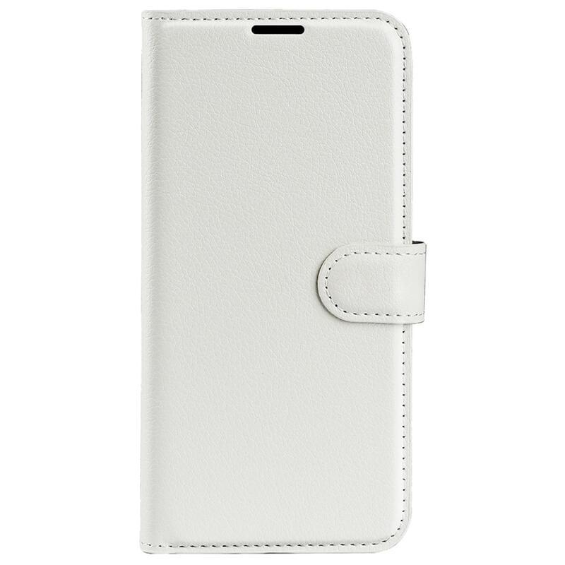 Litchi PU kožené peněženkové pouzdro na mobil Xiaomi Poco M4 5G - bílé