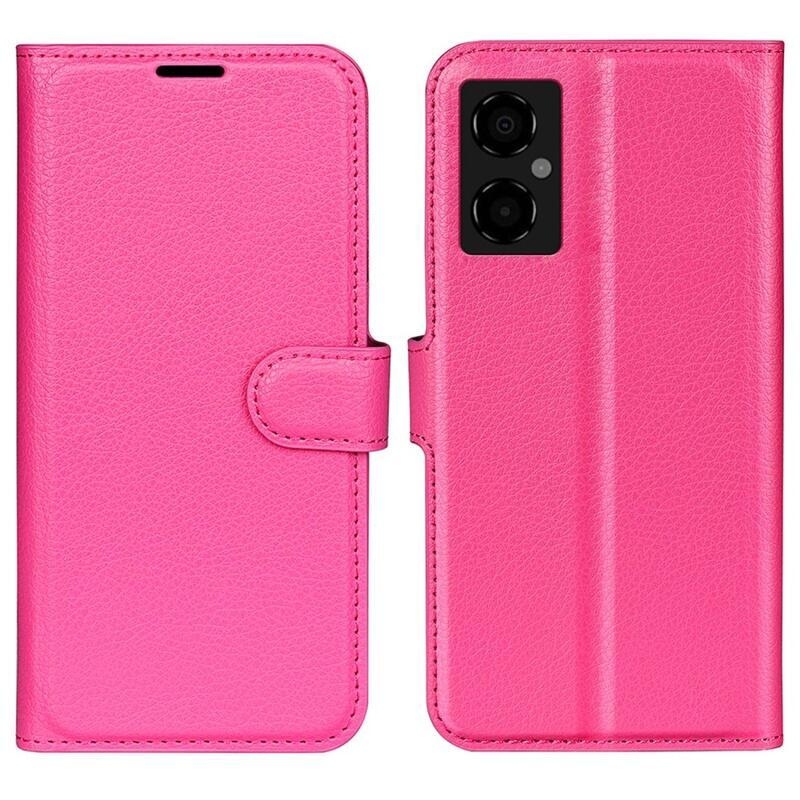 Litchi PU kožené peněženkové pouzdro na mobil Xiaomi Poco M4 5G - rose